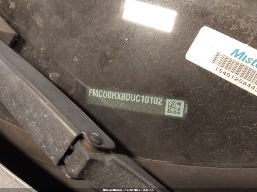 2013 Ford Escape Sel VIN: 1FMCU0HX8DUC10102 Lot: 43982040