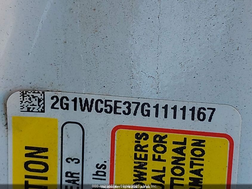 2016 Chevrolet Impala Limited Ltz VIN: 2G1WC5E37G1111167 Lot: 43982051