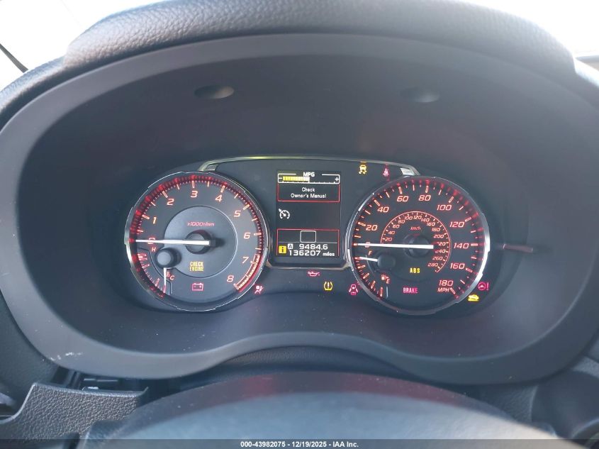 2015 Subaru Wrx Limited VIN: JF1VA1J67F9809162 Lot: 43982075