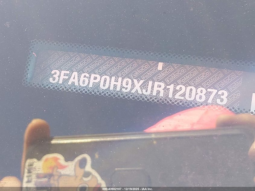 2018 Ford Fusion Se VIN: 3FA6P0H9XJR120873 Lot: 43982107