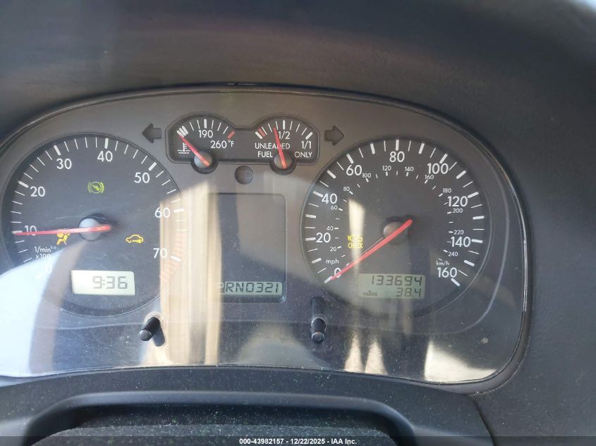 2001 Volkswagen Jetta Gls VIN: 3VWSK69M51M129309 Lot: 43982157