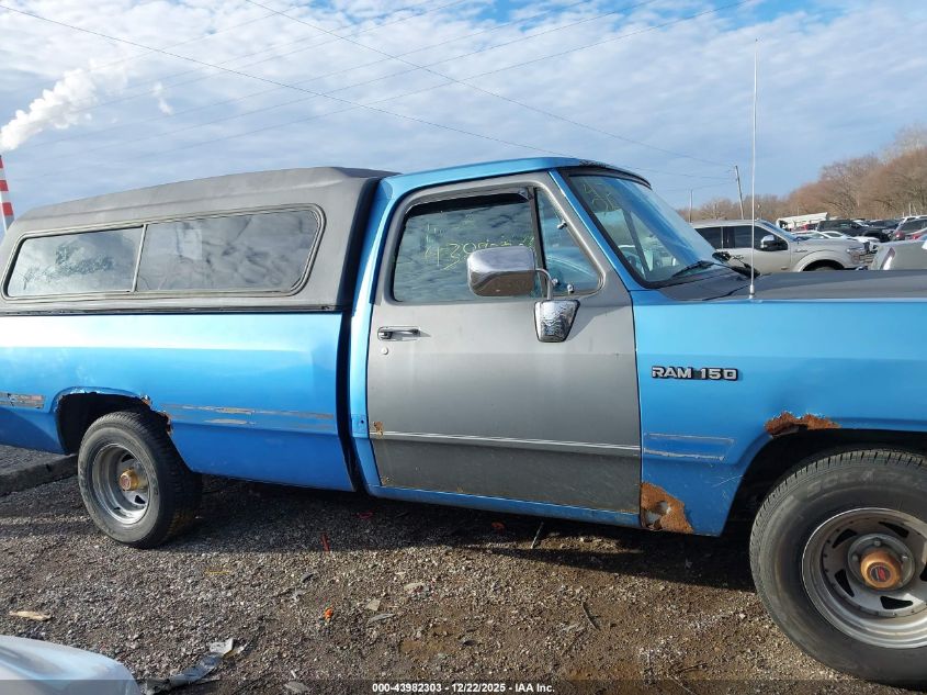 1991 Dodge D-Series D150 VIN: 1B7GE16Y0MS238220 Lot: 43982303