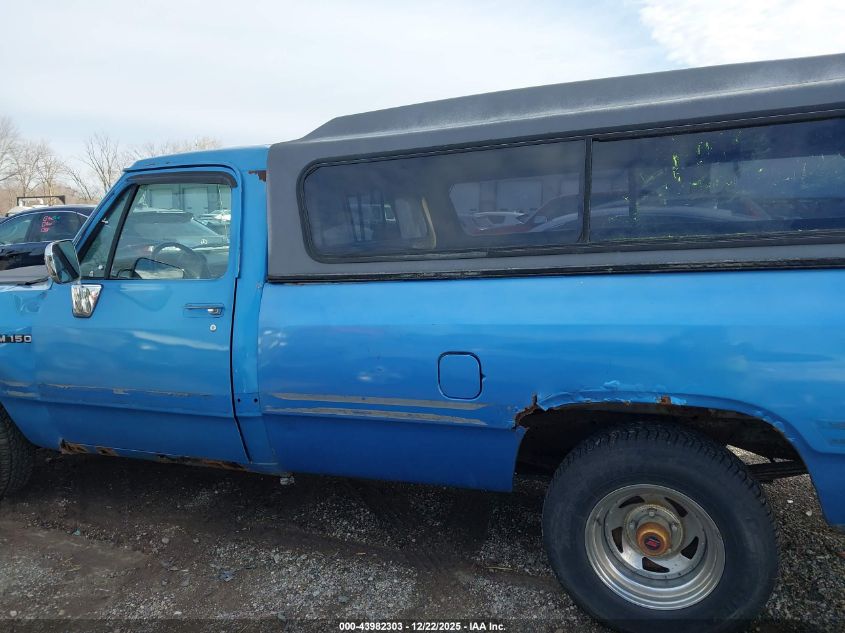 1991 Dodge D-Series D150 VIN: 1B7GE16Y0MS238220 Lot: 43982303