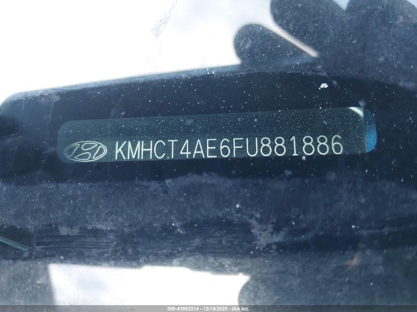 2015 Hyundai Accent Gls VIN: KMHCT4AE6FU881886 Lot: 43982314