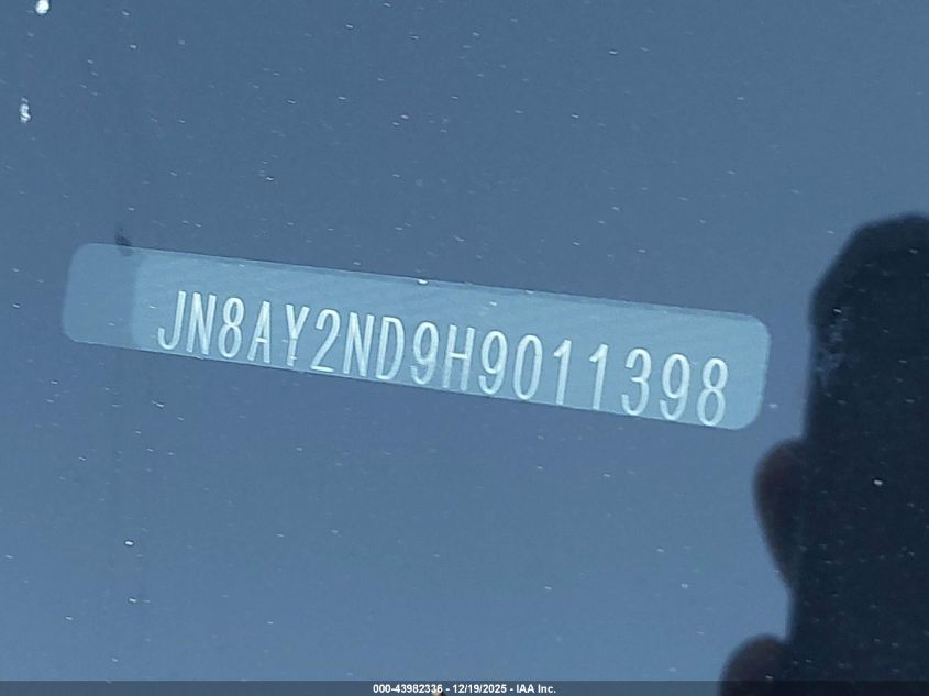 2017 Nissan Armada Sv VIN: JN8AY2ND9H9011398 Lot: 43982336