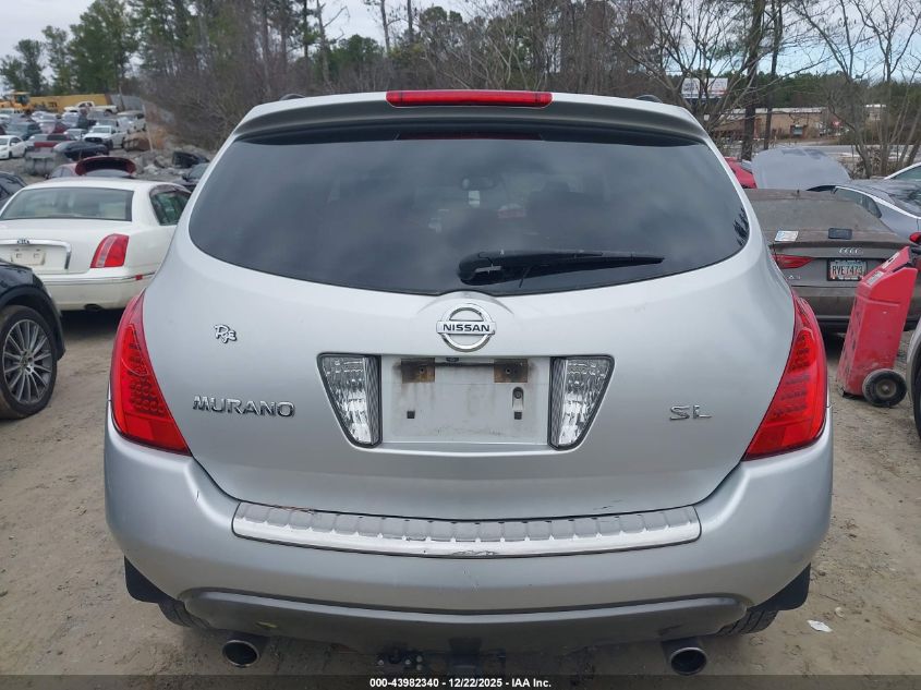 2007 Nissan Murano Sl VIN: JN8AZ08T27W512136 Lot: 43982340