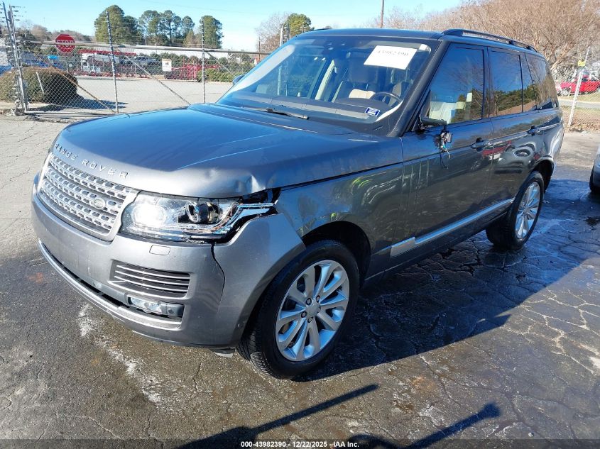 2017 Land Rover Range Rover 3.0L V6 Turbocharged Diesel Hse Td6 VIN: SALGS2FK7HA363715 Lot: 43982390