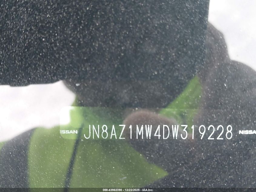 2013 Nissan Murano Sl VIN: JN8AZ1MW4DW319228 Lot: 43982398