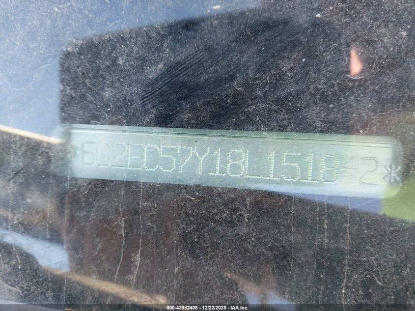 2008 Pontiac G8 Gt VIN: 6G2EC57Y18L151842 Lot: 43982408