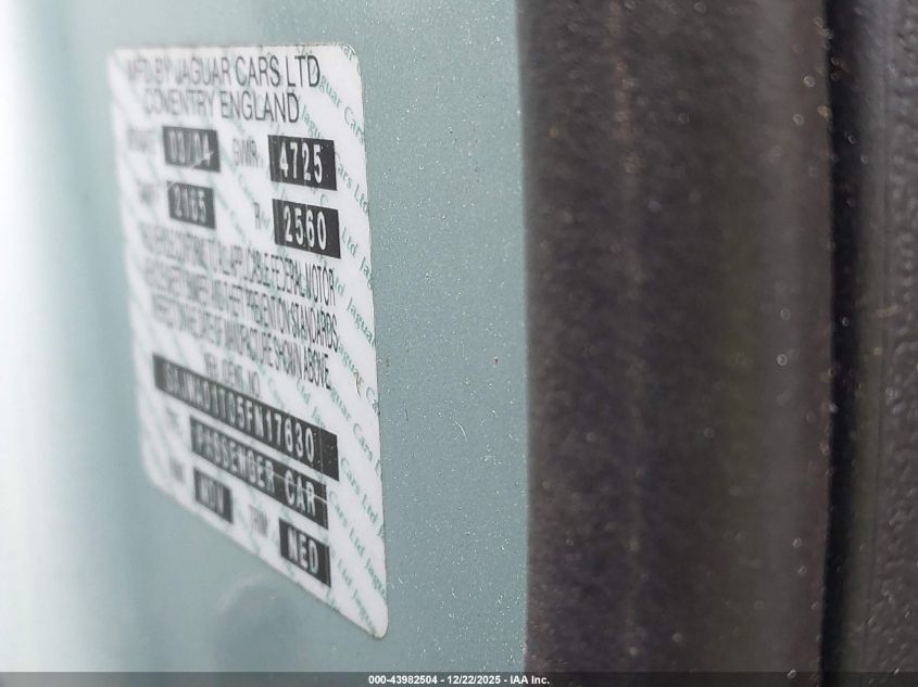 2005 Jaguar S-Type 3.0L V6 VIN: SAJWA01T05FN17630 Lot: 43982504