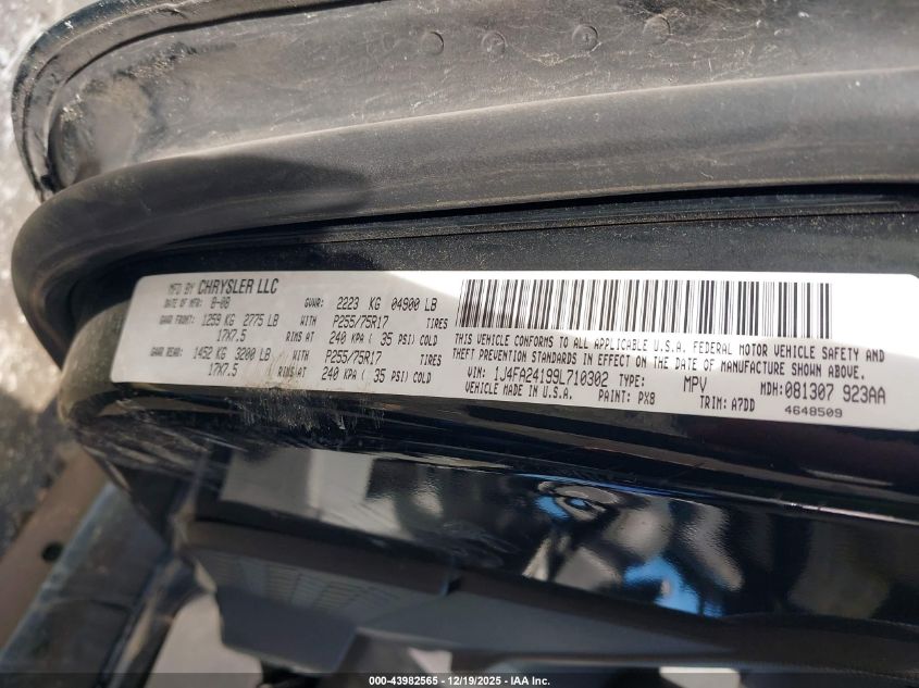 2009 Jeep Wrangler X VIN: 1J4FA24199L710302 Lot: 43982565