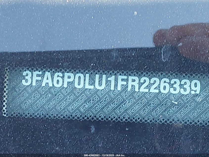 2015 Ford Fusion Hybrid Se VIN: 3FA6P0LU1FR226339 Lot: 43982583