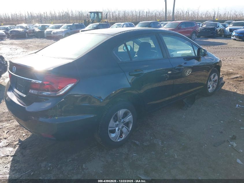 2013 Honda Civic Lx VIN: 19XFB2F51DE022461 Lot: 43982628