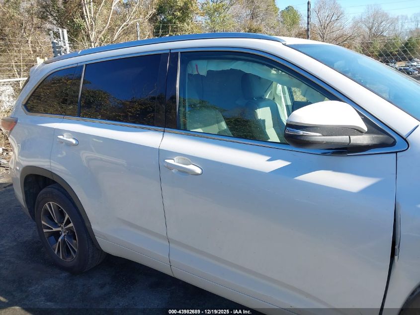 2016 Toyota Highlander Xle V6 VIN: 5TDKKRFH5GS129332 Lot: 43982689