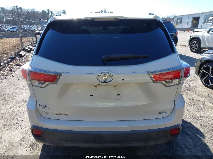 2016 Toyota Highlander Xle V6 VIN: 5TDKKRFH5GS129332 Lot: 43982689