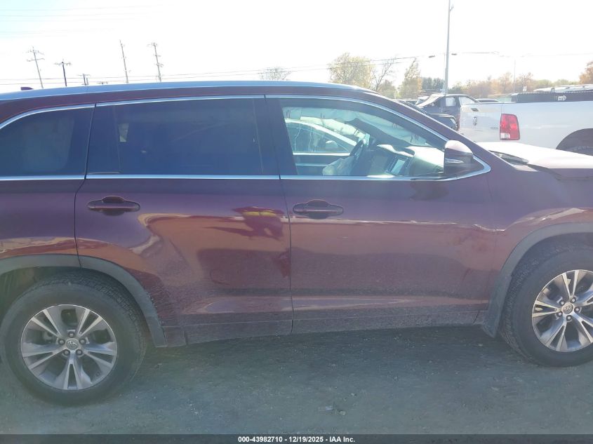 2015 Toyota Highlander Xle V6 VIN: 5TDJKRFH7FS212206 Lot: 43982710