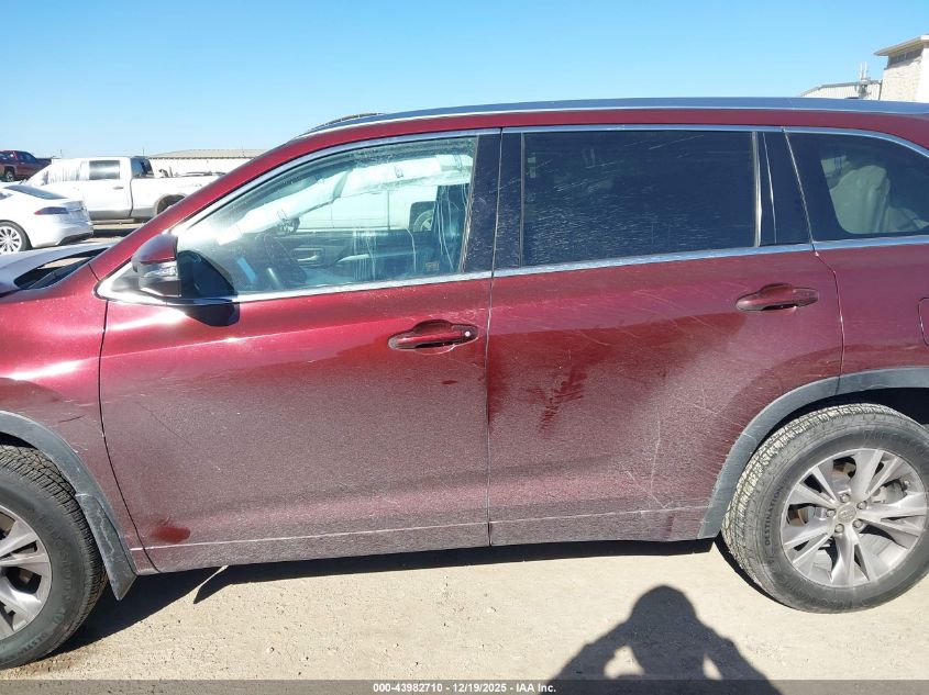 2015 Toyota Highlander Xle V6 VIN: 5TDJKRFH7FS212206 Lot: 43982710