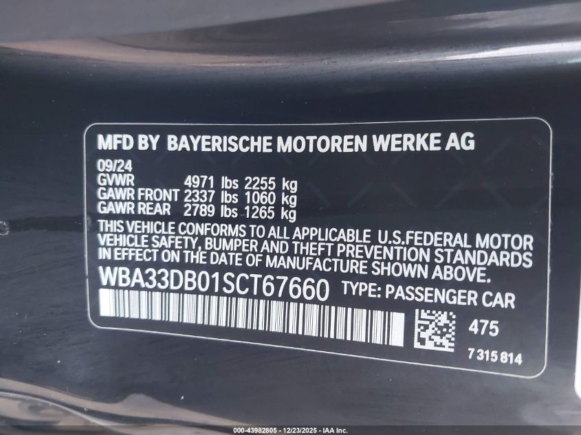 2025 BMW 4 Series - WBA33DB01SCT67660