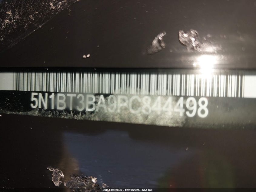 2023 Nissan Rogue Sv Fwd VIN: 5N1BT3BA9PC844498 Lot: 43982806