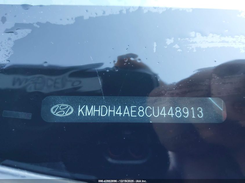 2012 Hyundai Elantra Gls (Ulsan Plant) VIN: KMHDH4AE8CU448913 Lot: 43982896