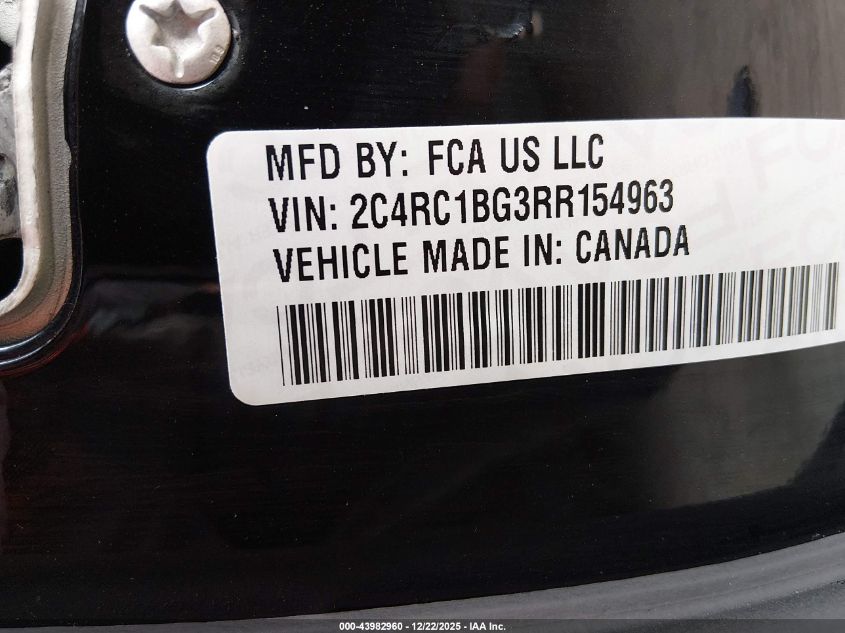 2024 Chrysler Pacifica Touring L VIN: 2C4RC1BG3RR154963 Lot: 43982960