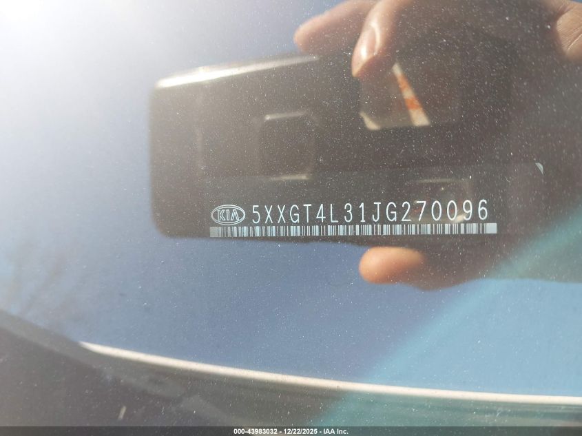 2018 Kia Optima Lx VIN: 5XXGT4L31JG270096 Lot: 43983032