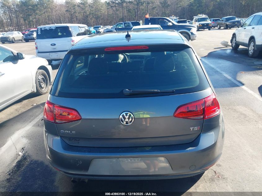 2016 Volkswagen Golf Tsi S 4-Door VIN: 3VW117AU9GM017766 Lot: 43983100