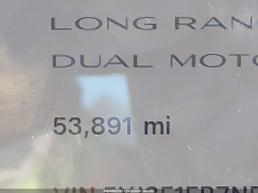 2022 Tesla Model 3 Long Range Dual Motor All-Wheel Drive VIN: 5YJ3E1EB7NF251430 Lot: 43983161