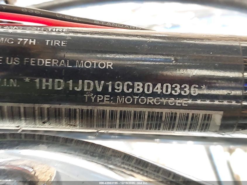 2012 Harley-Davidson Flstn Softail Deluxe VIN: 1HD1JDV19CB040336 Lot: 43983195