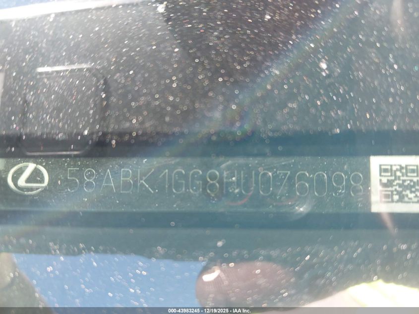 2017 Lexus Es 350 VIN: 58ABK1GG8HU076098 Lot: 43983245