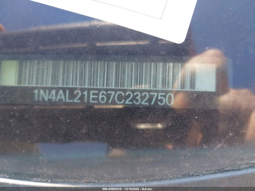 2007 Nissan Altima 2.5 S VIN: 1N4AL21E67C232750 Lot: 43983319