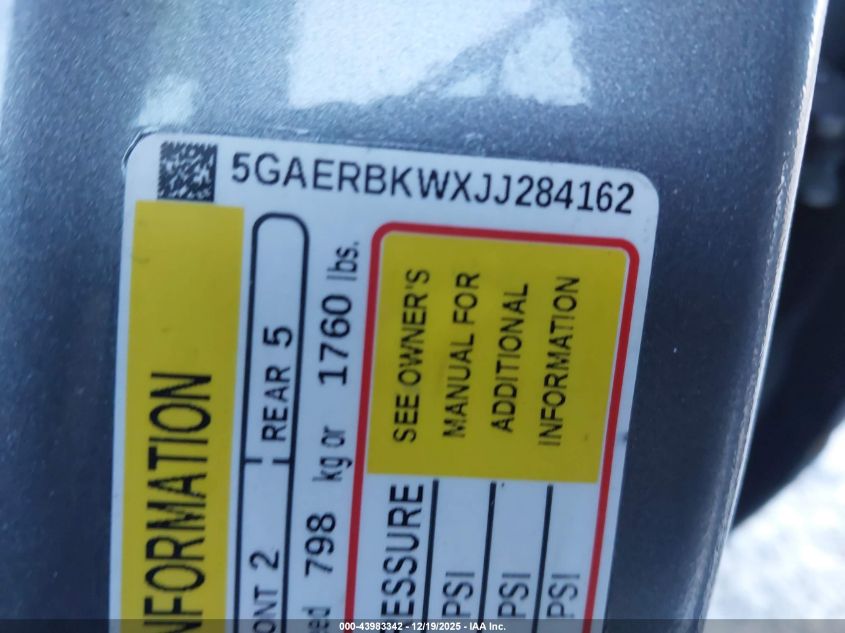 2018 Buick Enclave Essence VIN: 5GAERBKWXJJ284162 Lot: 43983342