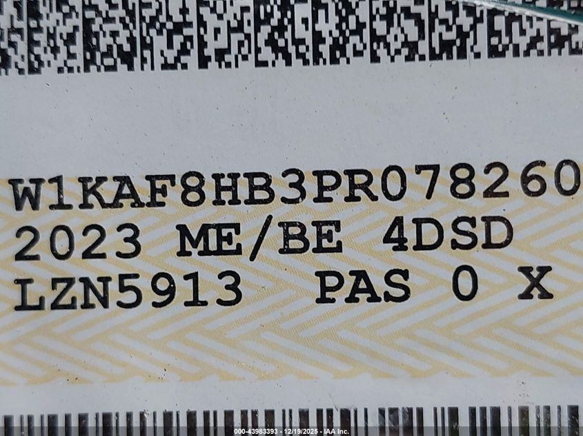 2023 Mercedes-Benz Amg C 43 4Matic VIN: W1KAF8HB3PR078260 Lot: 43983393