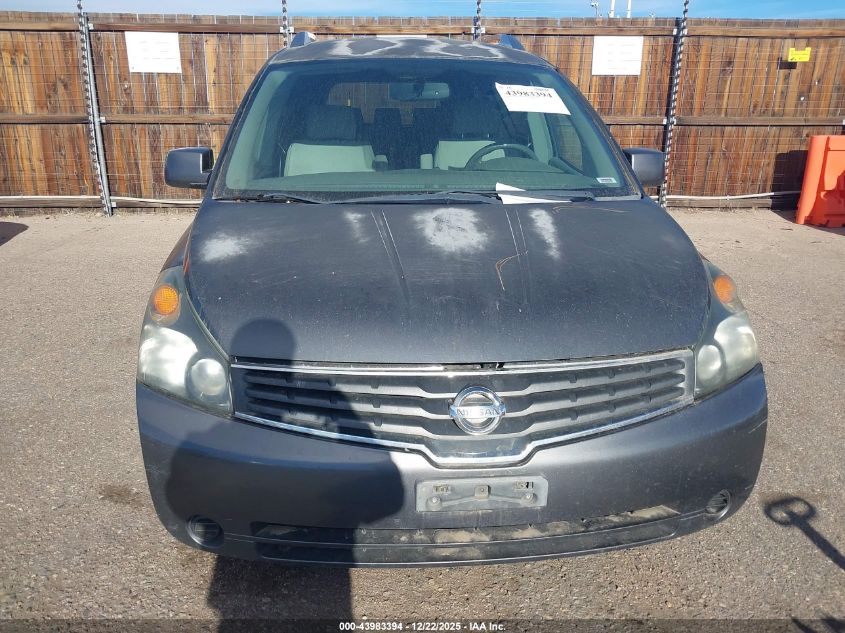 2007 Nissan Quest 3.5 Sl VIN: 5N1BV28U37N139335 Lot: 43983394