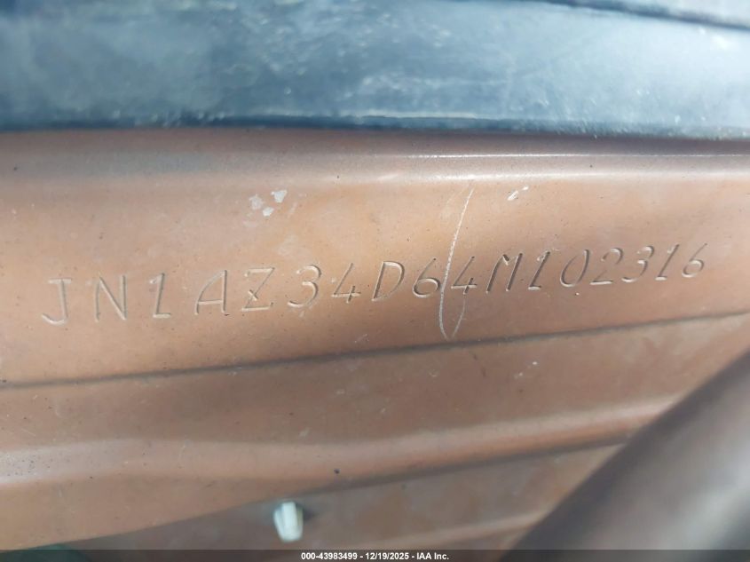 2004 Nissan 350Z VIN: JN1AZ34D64M102316 Lot: 43983499