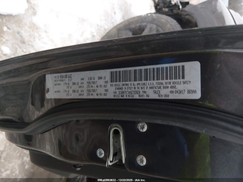 2017 Ram 1500 Express 4X4 5'7 Box VIN: 3C6RR7KTXHG722829 Lot: 43983632