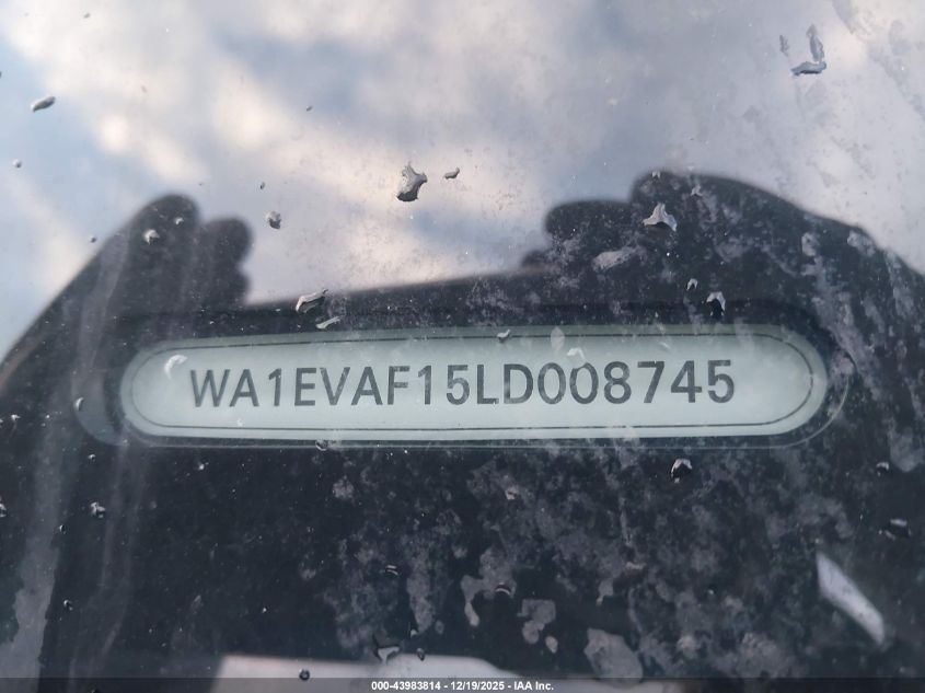 2020 Audi Q8 Premium Plus 55 Tfsi Quattro Tiptronic VIN: WA1EVAF15LD008745 Lot: 43983814