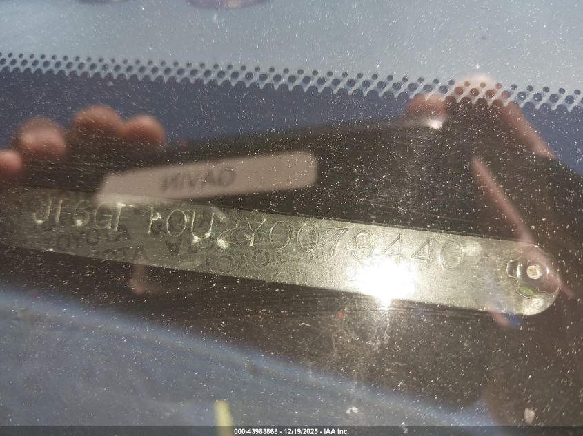 2000 Lexus Rx 300 VIN: JT6GF10U2Y0079440 Lot: 43983868