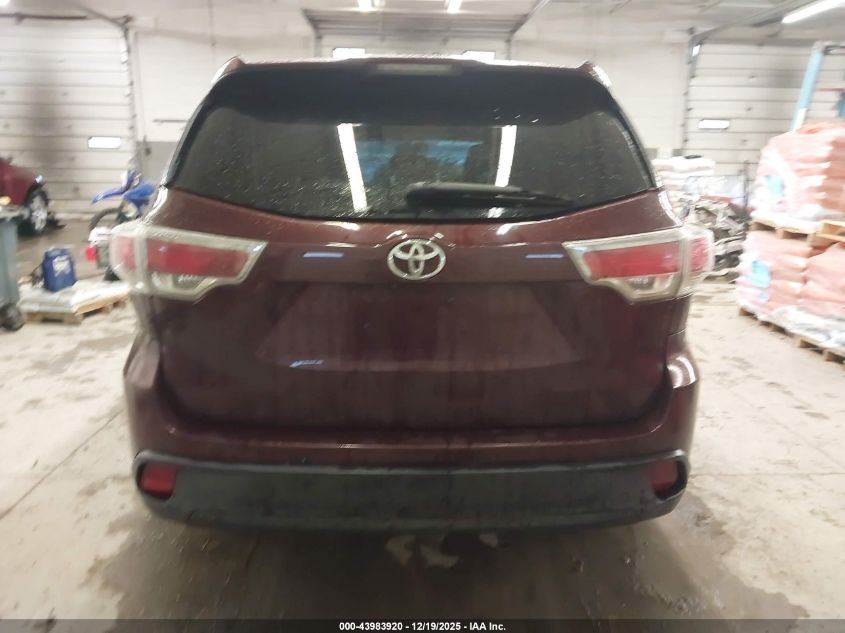 2015 Toyota Highlander Le V6 VIN: 5TDBKRFH2FS122966 Lot: 43983920