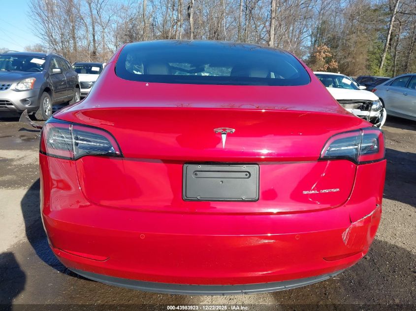 2022 Tesla Model 3 Long Range Dual Motor All-Wheel Drive VIN: 5YJ3E1EB5NF175500 Lot: 43983923