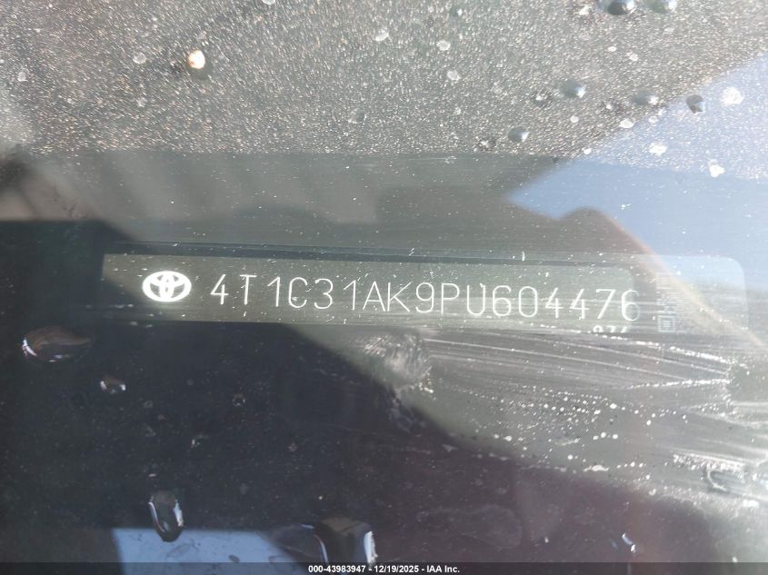 2023 Toyota Camry Le Hybrid VIN: 4T1C31AK9PU604476 Lot: 43983947