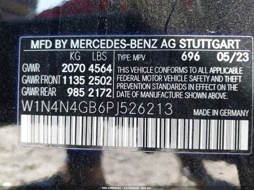 2023 Mercedes-Benz Gla 250 VIN: W1N4N4GB6PJ526213 Lot: 43984101