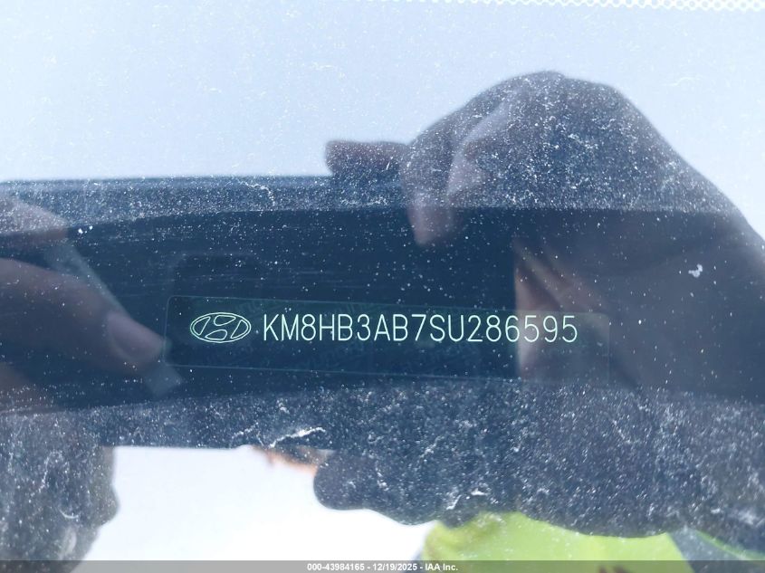 2025 Hyundai Kona Sel VIN: KM8HB3AB7SU286595 Lot: 43984165