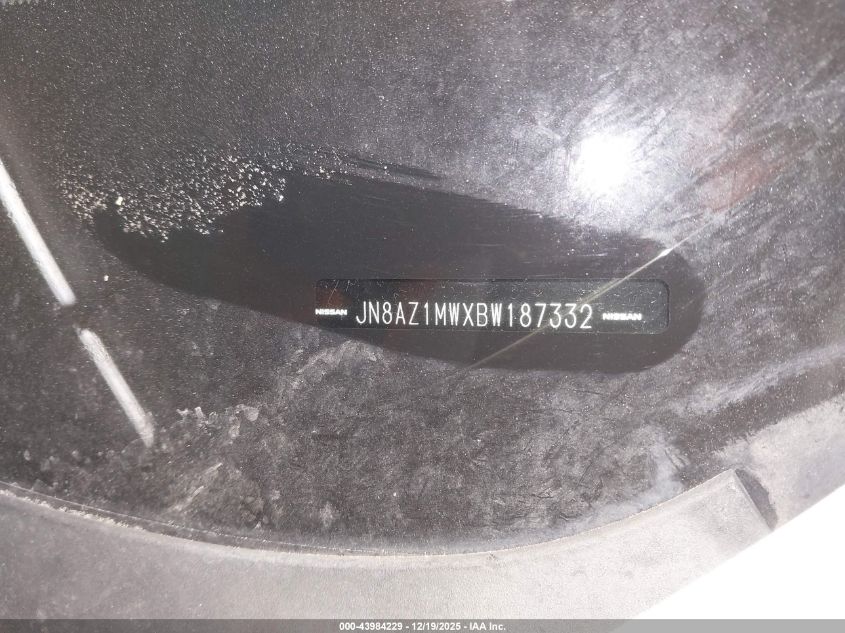 2011 Nissan Murano Le VIN: JN8AZ1MWXBW187332 Lot: 43984229
