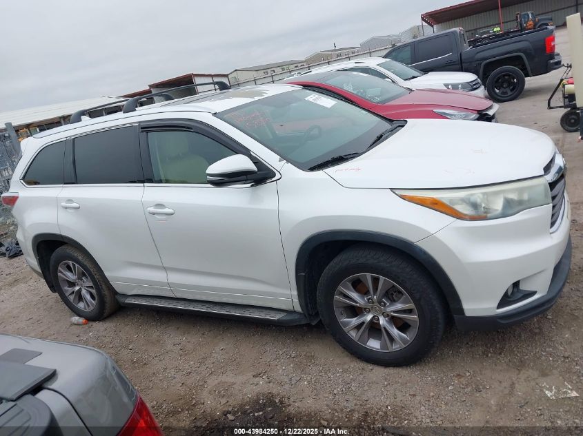 2015 Toyota Highlander Xle V6 VIN: 5TDKKRFH4FS076220 Lot: 43984250