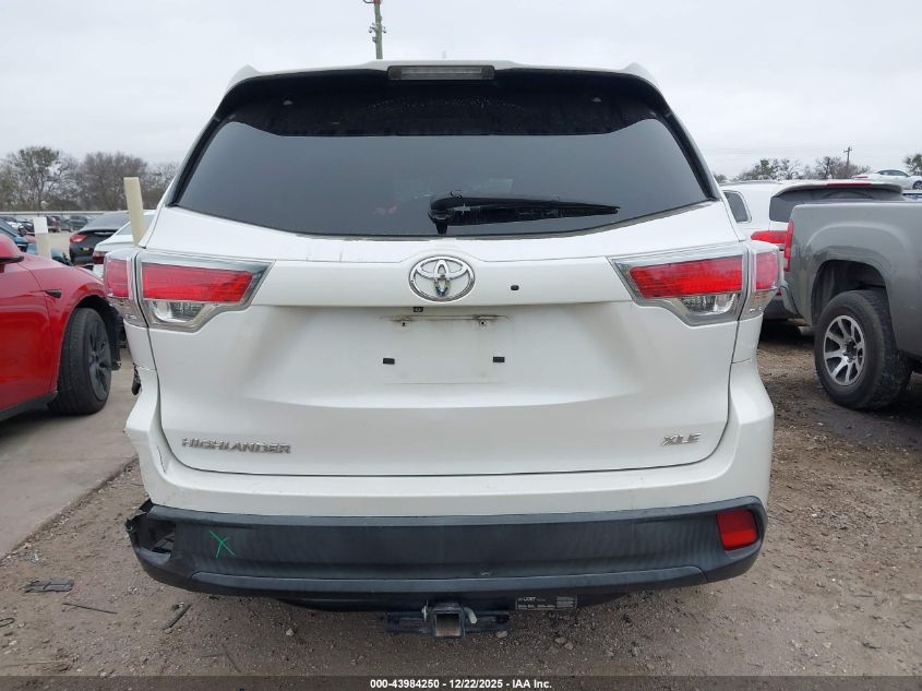 2015 Toyota Highlander Xle V6 VIN: 5TDKKRFH4FS076220 Lot: 43984250