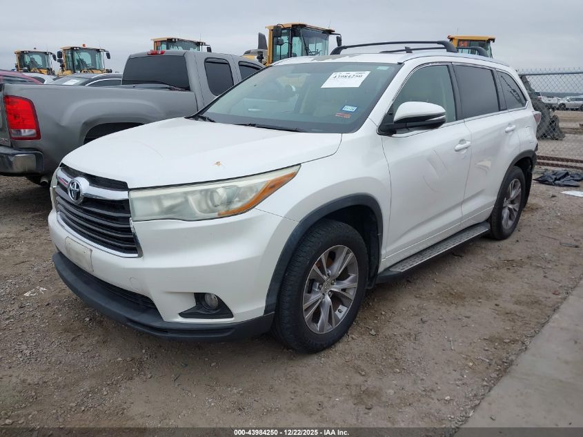 2015 Toyota Highlander Xle V6 VIN: 5TDKKRFH4FS076220 Lot: 43984250