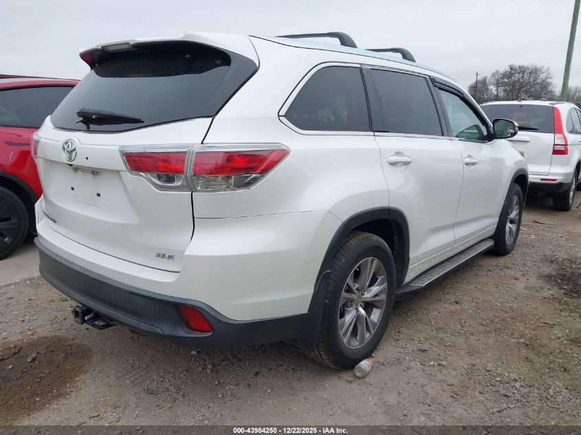 2015 Toyota Highlander Xle V6 VIN: 5TDKKRFH4FS076220 Lot: 43984250