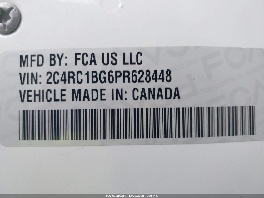 2023 Chrysler Pacifica Touring L VIN: 2C4RC1BG6PR628448 Lot: 43984251