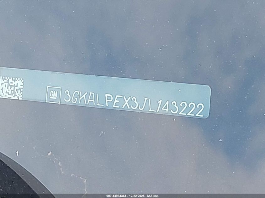 2018 GMC Terrain Slt VIN: 3GKALPEX3JL143222 Lot: 43984364